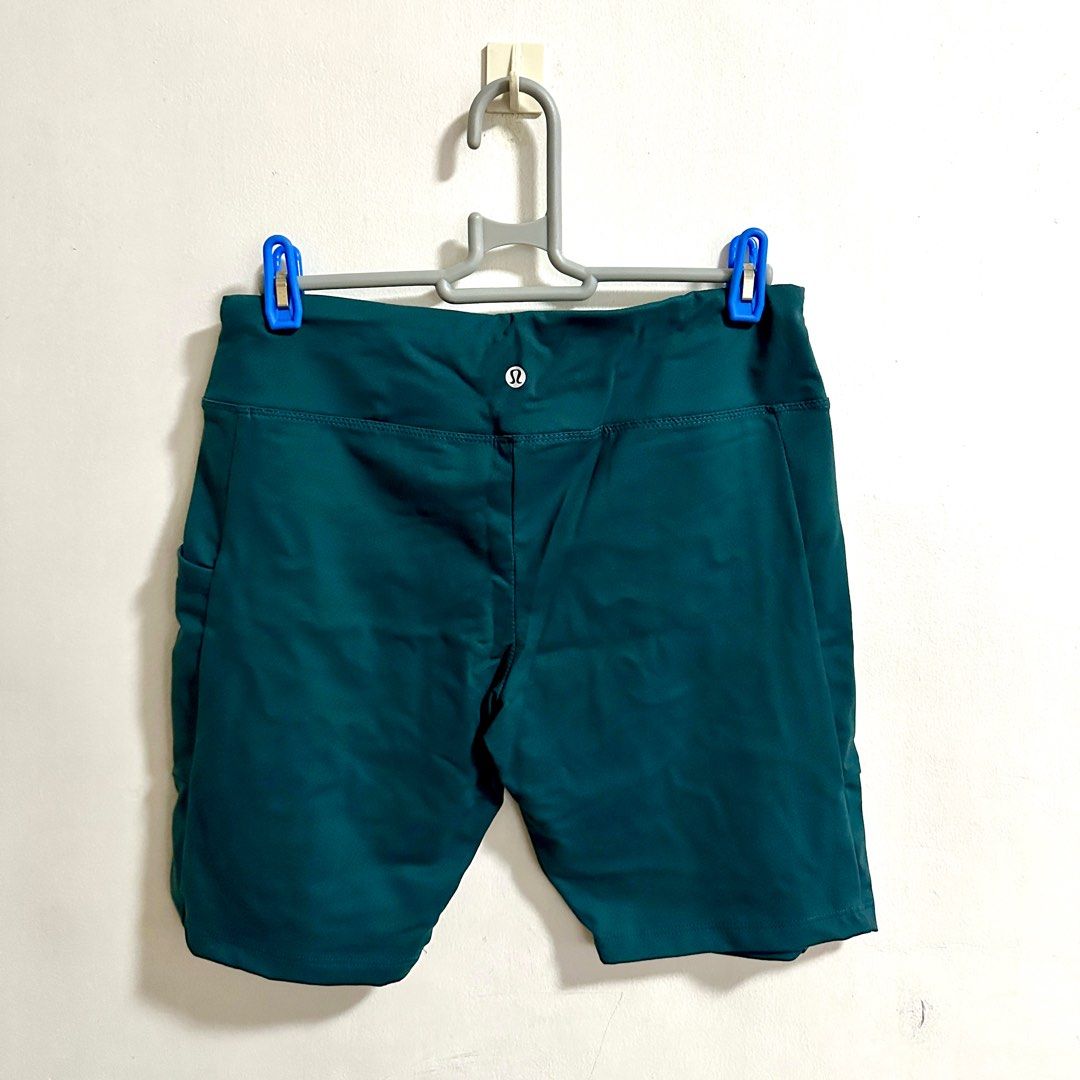 Lululemon biker compression workout yoga shorts with pocket (Category: Activewear) located in Makati City. Submitted by popmart (Listing ID 1356706628, Image 2). Description: Unused, just stored Dark green Size M (Fits up to XL) Stretchable (Waist 27” - 36”) .