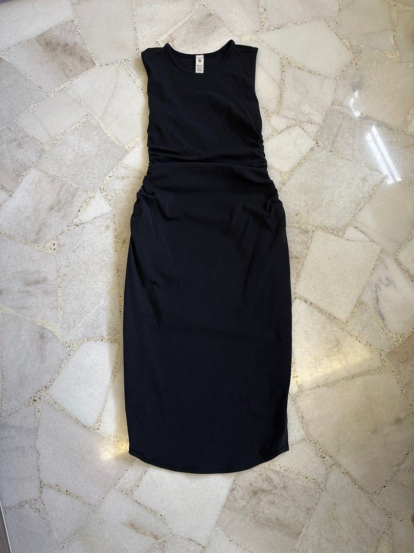 shirred nulu midi tank dress 4) Lululemon nulu shirred midi dress, Women's Fashion, Activewear on Carousell