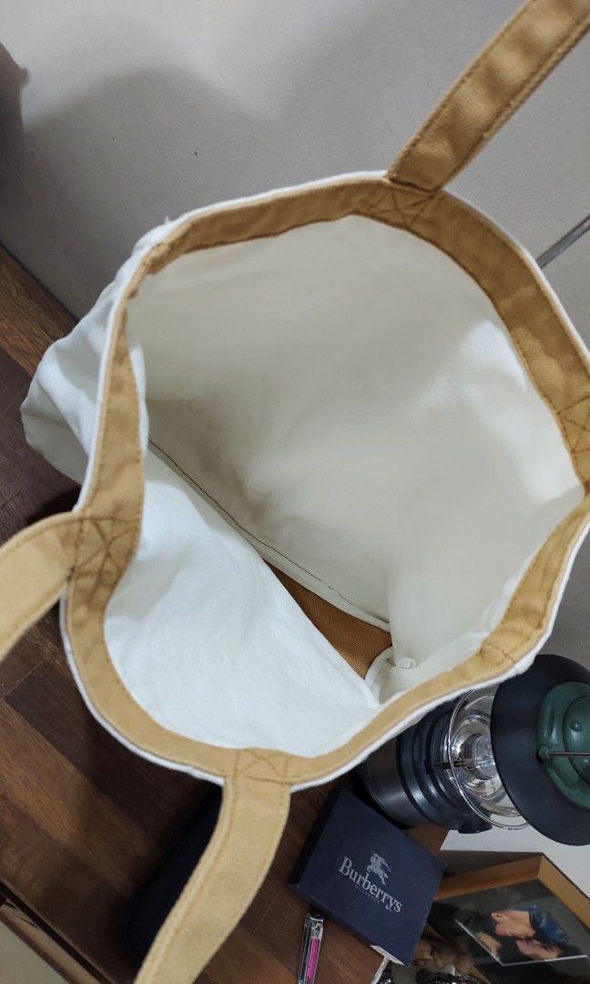LV Louis Vuitton Foundation Tote Bag (Category: Luxury Bags & Wallets) located in Santa Cruz. Submitted by retroflash (Listing ID 1356670059, Image 2). Description: L.V Fondation Tote Bag🥰 Nakuha ko ito, amoy expensive na perfume #iykyk L 15 inches; H 13 inches May unnoticeable na stains pero parang washable naman (see more details sa pictures) Overall very good condition 100% cotton Japan Source 1200 only🥰.