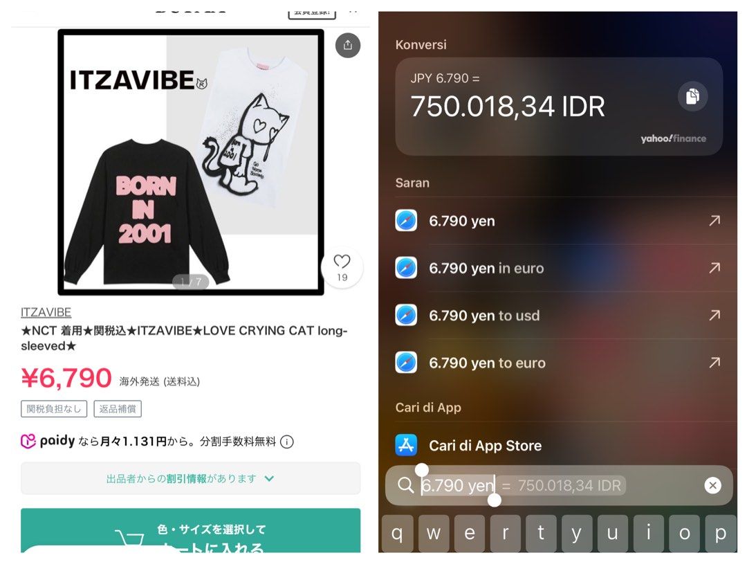 NCT Sweater itzavibe LOVE CRYING CAT BORN IN 2001 Long