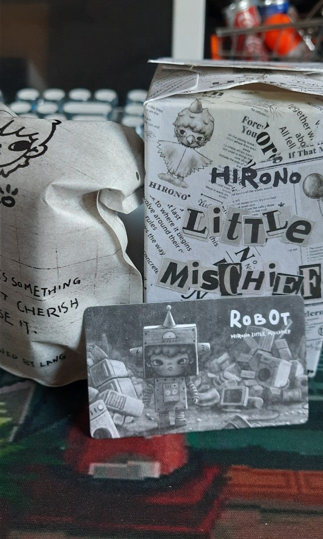 Pop Mart Hirono Little Mischief Robot (Category: Designer & Blind Box Toys) located in Makati City. Submitted by velz78 (Listing ID 1356695946, Image 1). Description: Pop Mart Hirono Little Mischief Robot Opened Box Brand New Sealed Foil Robot Card You can also trade Hirono Candleholder. Please contact 0961 954 7548 if interested thank you..