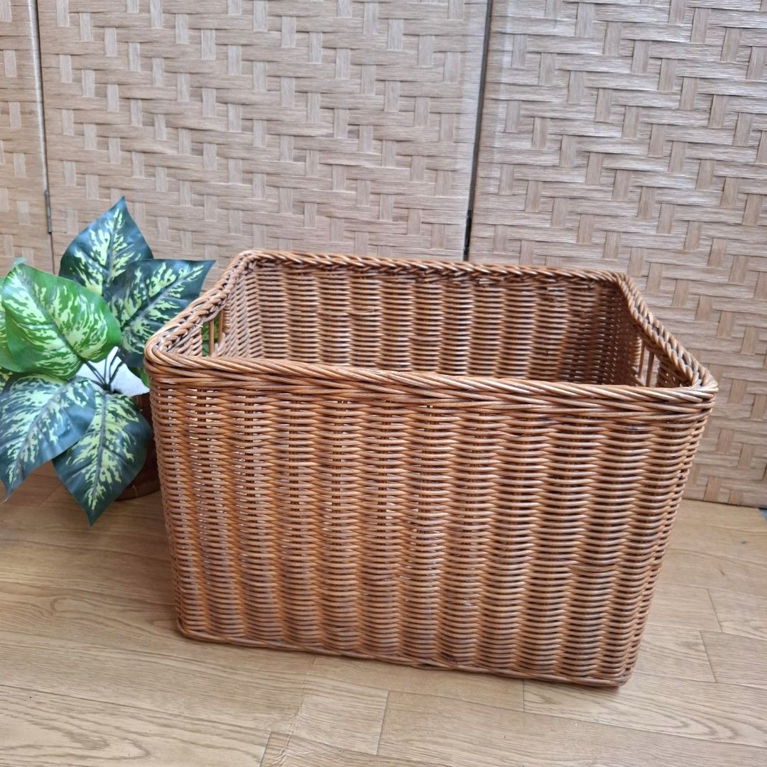 Rattan wicker storage basket organizer (Category: Storage Boxes & Baskets) located in Dasmarinas. Submitted by millennialmeetsvintage (Listing ID 1356674967, Image 3). Description: last price posted no haggling🙅‍♀️ 📌shipping via lalamove only 📌no reservations, first-to-pay basis 📌no physical store, no walk-ins 📌ships from dasma cavite 📌no COD transactions.