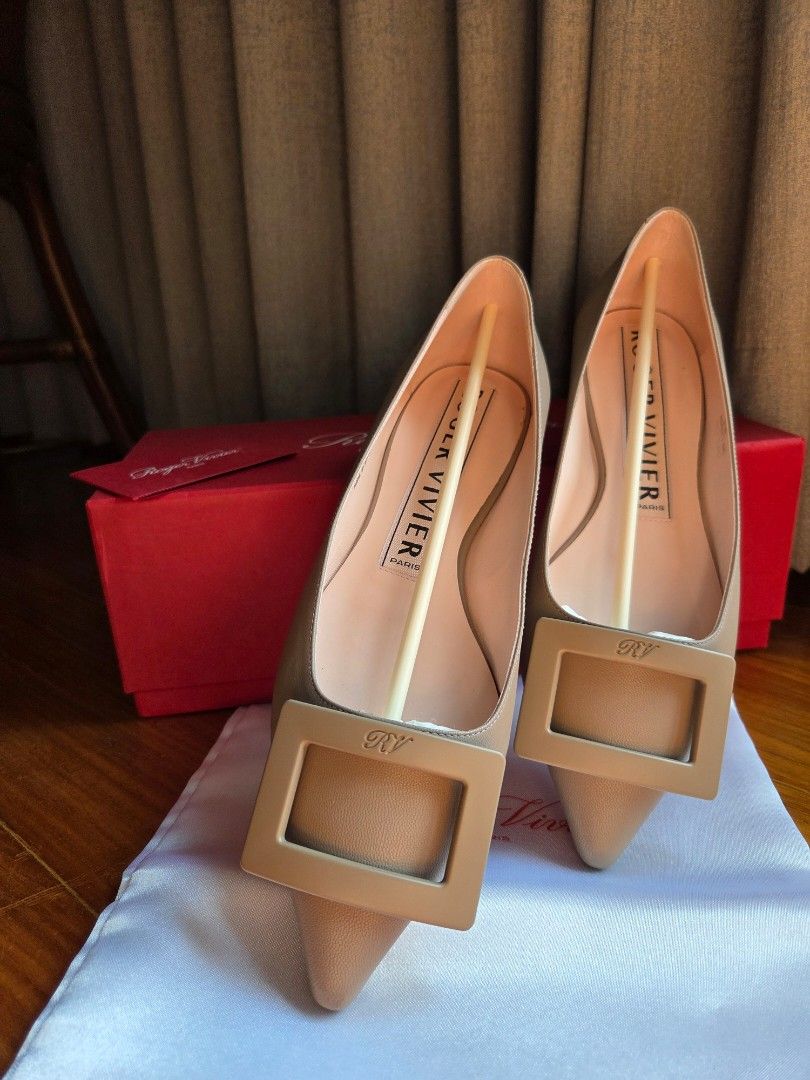 Roger Vivier shoes (Category: Flats & Sandals) located in Quezon City. Submitted by shop.mar.go (Listing ID 1356710865, Image 2). Description: used once roger vivier flats nude/beige size 36 best fits ladies 36.5 or 37 narrow comes with card, dust bag and box local purchase, srp 55k.