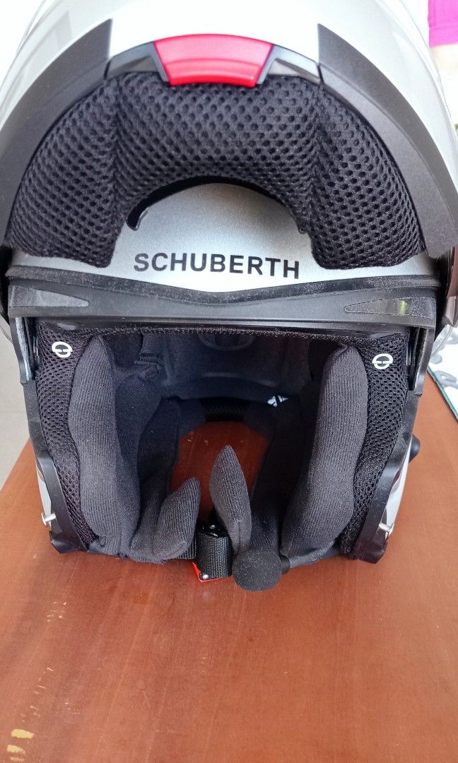 Schuberth C3 Elite modular helmet (Category: Helmets and other Riding Gears) located in Calamba. Submitted by rvsrealty1 (Listing ID 1355969268, Image 2). Description: repriced C3 Elite SPECIFICATIONS: Double visor Wind tunnel tested. Pinlock ready visor. Anti-Roll-Off retention System. Specialized EPS foam. COOLMAX helmet liner. Removable liner and cheek pads. Quick-release push button fastener. S.T.R.O.N.G fibre construction. Size: medium.