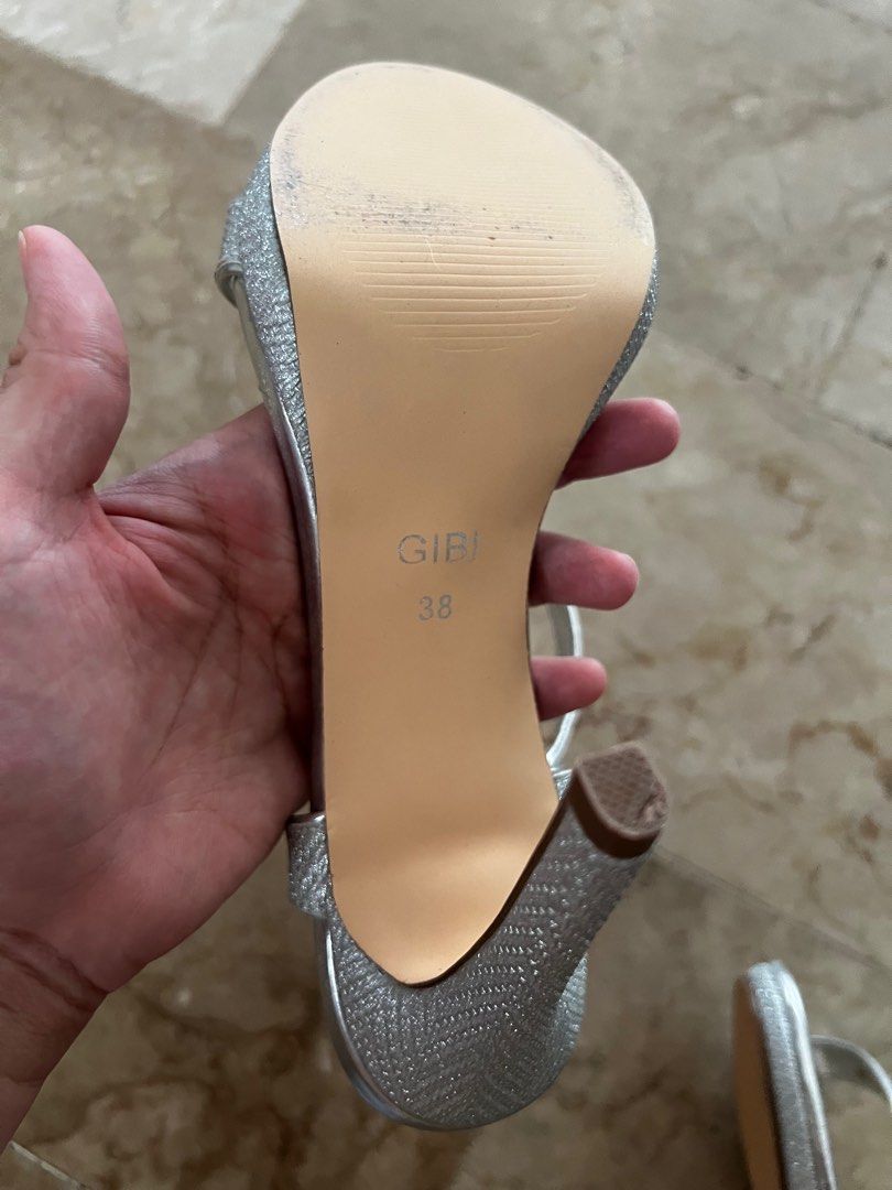 Silver Heels (Category: Heels) located in Paranaque City. Submitted by tofusclosett (Listing ID 1356648323, Image 3). Description: - GIBI silver heels, size 8 - Used ONCE only for Christmas party - Perfect for events Can do meet-ups around BF area or alabang area. Delivery via lalamove/grab is shouldered by the buyer. .