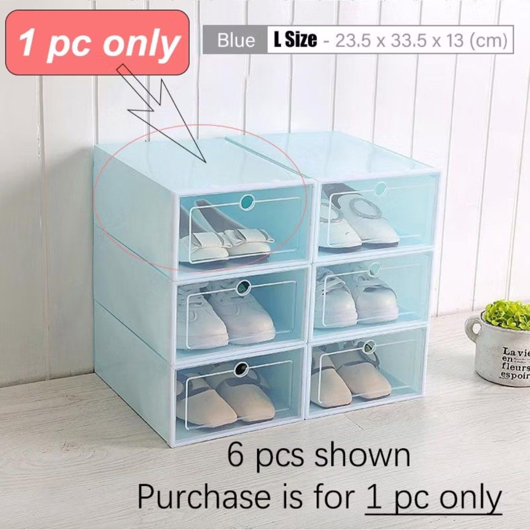 Stackable Shoe Box (Category: Shelves, Cabinets & Racks) located in Singapore. Submitted by jacksonngoo (Listing ID 1356756264, Image 1). Description: 7 x L size 5 x S size.