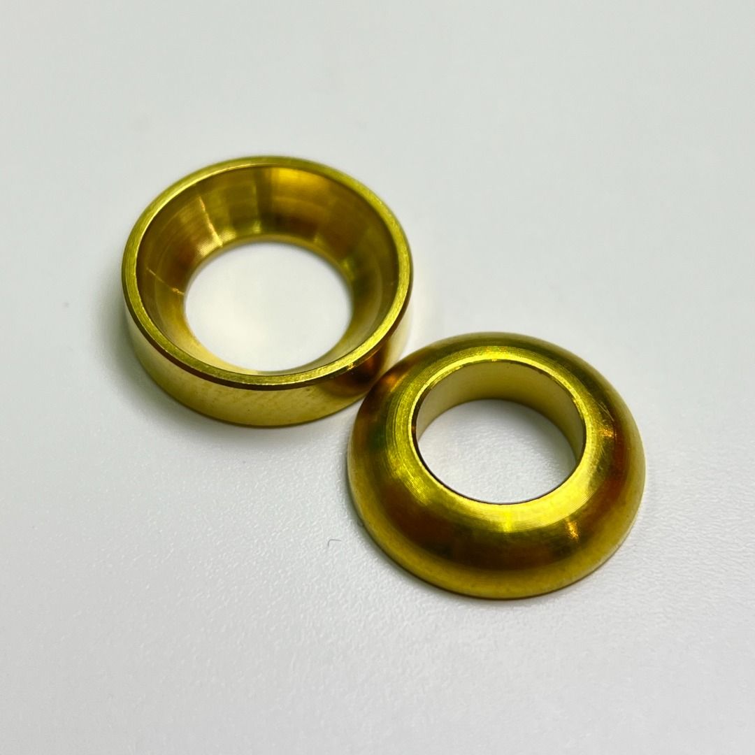 Titanium Concave Convex Washer Disc Brake | M9120 M8120 M8100 M8000 M7100 m6000 m6100 M420 MT200 xt xtr Saint zee Sram Guide Avid XO X9 X01 XX1 Eagle AXS MT2 MT5 MT5e MT7 MT8 | Titanium Screw (Category: Bicycles) located in Singapore. Submitted by ti_parts (Listing ID 1059862525, Image 3). Description: Ti-Parts Titanium Concave & Convex M6 Washer for MTB Suitable for MTB brake allow minor angle adjustment to eliminate disc brake noise from rubbin