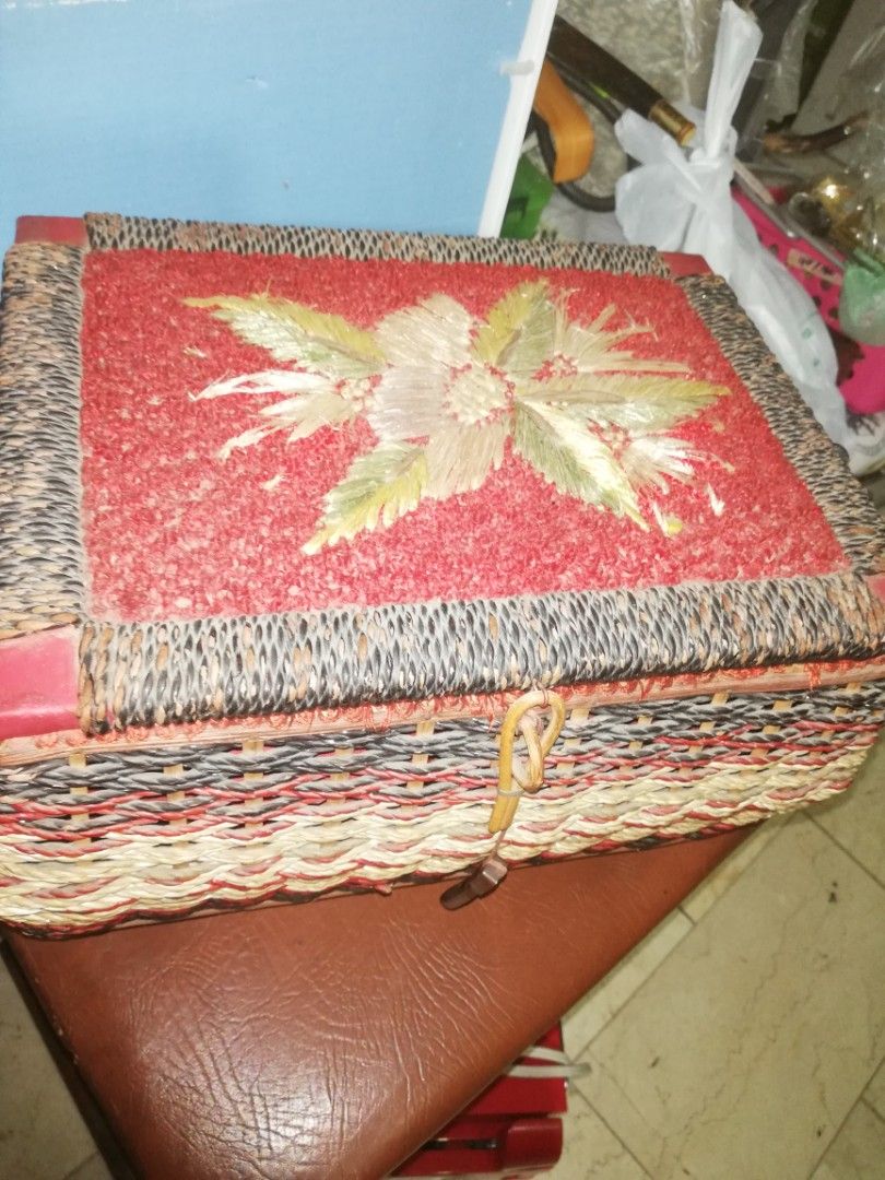 vtg sewing basket (Category: Storage Boxes & Baskets) located in Paranaque City. Submitted by 4thestate.surplusan (Listing ID 1356746325, Image 2). Description: vtg sewing basket, organizer, japan.28cm x 21cm w x 19cm h. issue. red lining..