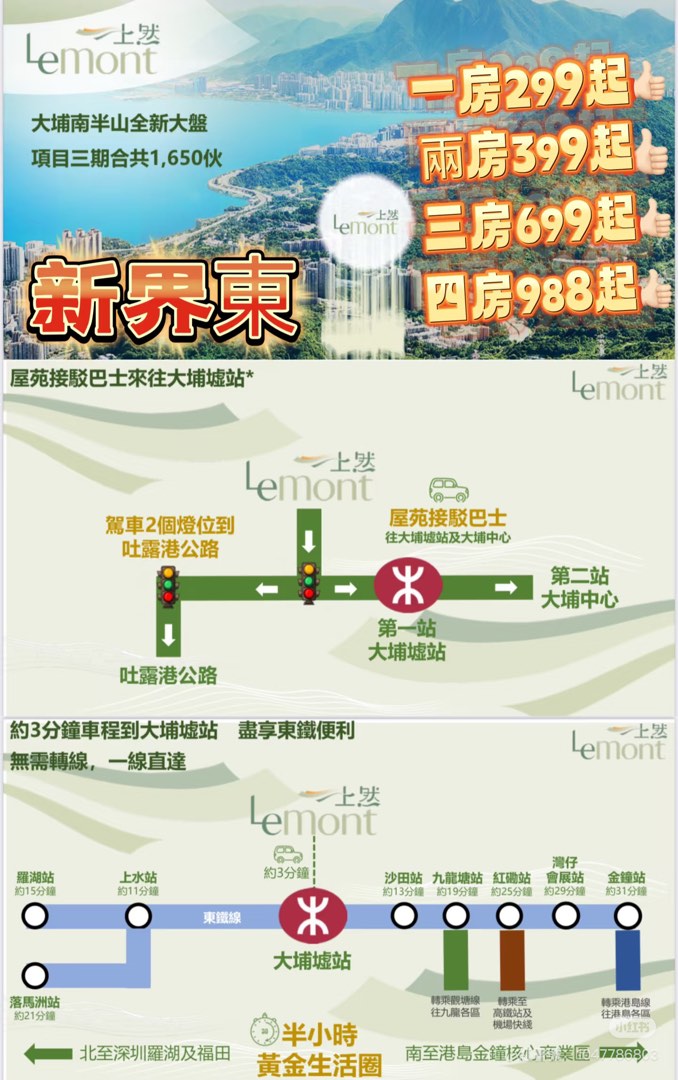 **Vanke**'s brand new development in Tai Po District, "Shang Ran," offers one-bedroom units with only HK$1 million stamp duty! 🤩 Second round launch with additional units under the new 1+1 plan!!!63437621748353114