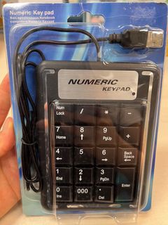 Numeric Keypad, External, Portable, Lightweight, USB Plug-in, Wired