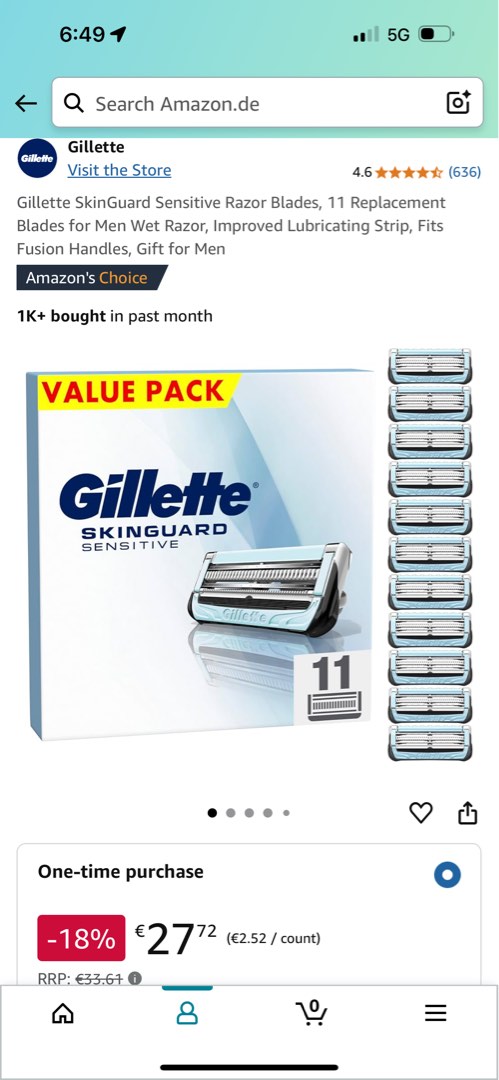 吉列紳適 Gillette SkinGuard 刀頭, 美容&個人護理, 男士美容 & 護理 - Carousell