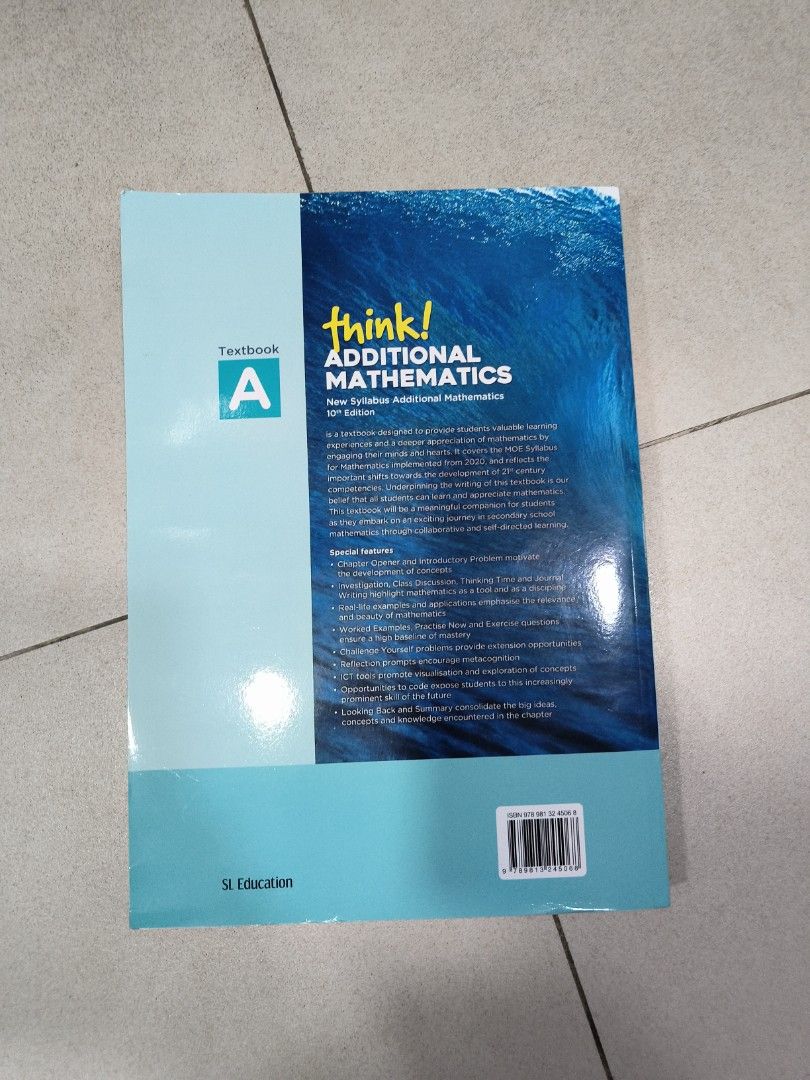Additional Mathematics (Category: Textbooks) located in Singapore. Submitted by fannycheong (Listing ID 1356830643, Image 2). Description: new.