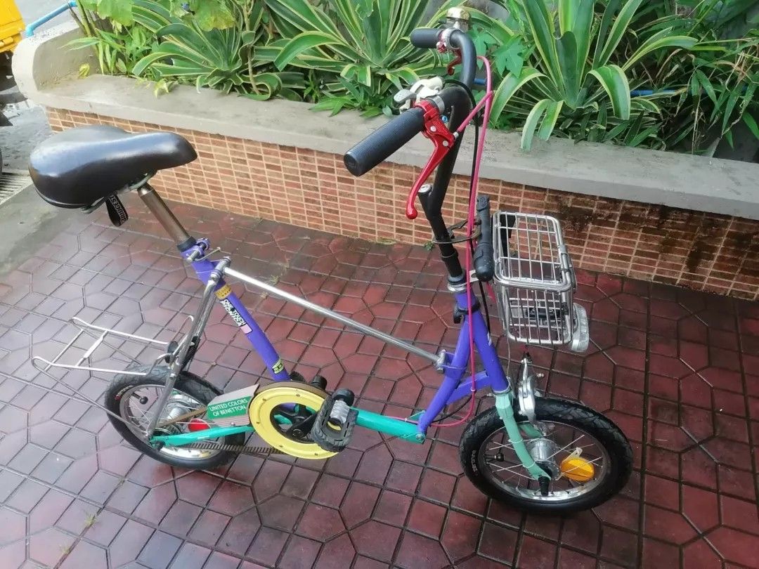 Bridgestone picnica folding bike (Category: Bicycles) located in Cavite. Submitted by junjund (Listing ID 1356797613, Image 1). Description: for sale or swap sa bianchi mini velo Bridgestone picnica beltrex united colors of Benetton . original paint. rare/collectable folding bike.
