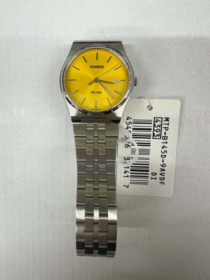 Casio MTP-B145D-9A (Category: Men's Watches) located in Manila. Submitted by seikowatchfactory (Listing ID 1356848077, Image 1). Description: BNIB 10/10 Model: MTP-B145D-9A Price: 2795 pesos Specifications: Size of Case: 40 x 35 x 7.4mm Total Weight: 82g Approx. Battery Life: 3 years on SR621SW Regular Timekeeping 50m Water Resistance Date display Mineral Glass Stainless Steel One-Touch Triple fold clasp Case/Bezel: Two tone Quartz Movement Selle