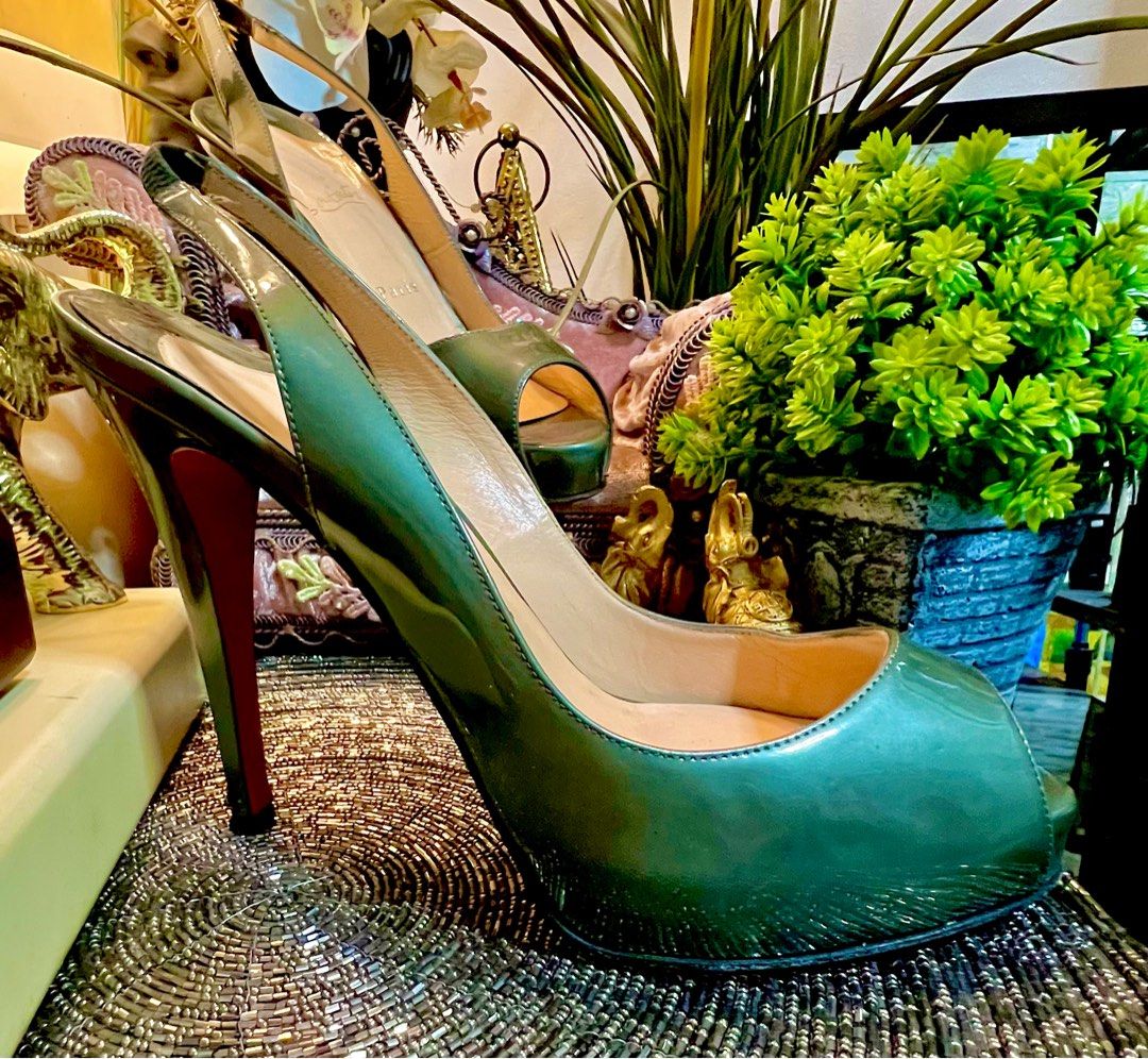 CHRISTIAN LOUBOTIN (Category: Heels) located in Marikina City. Submitted by landertroy (Listing ID 1356980490, Image 3). Description: christian louboutin lady peep patent calf leather, size 39, made in italy, slingback pump heels for women..