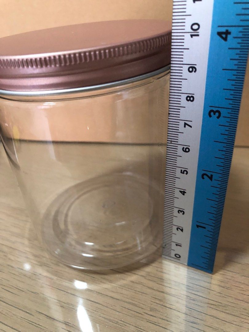 Clear Plastic Jar with Rose Gold Lid441016667100958721