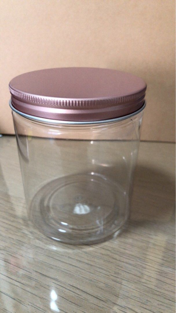 Clear Plastic Jar with Rose Gold Lid441016667100958720