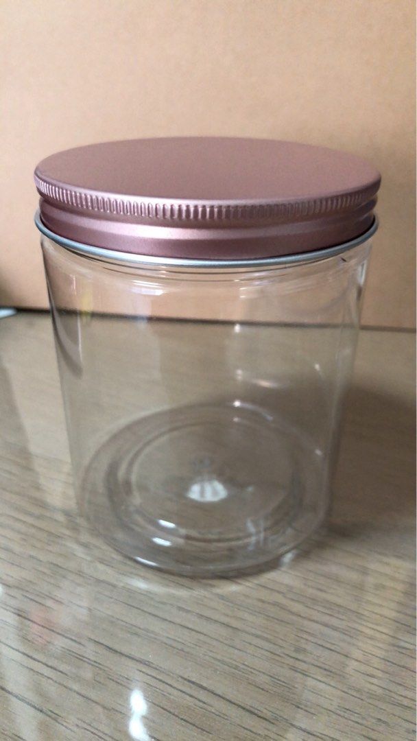 Clear Plastic Jar with Rose Gold Lid441016667100958724