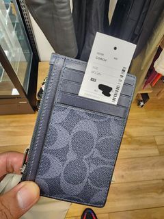 COACH Zip Card Case In Signature Canvas
