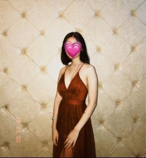 FOR RENT: Plunging Neck-Mesh Overlay Dress (Graduation, Wedding Guest, Birthday)