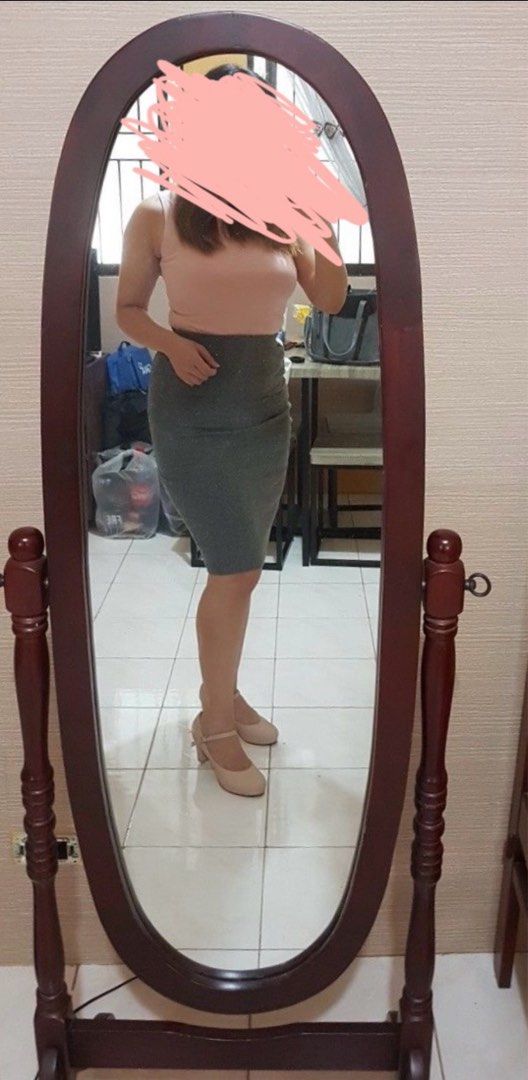 Full Standing Mirror (Category: Mirrors) located in Quezon City. Submitted by jeccalang (Listing ID 1349483000, Image 2). Description: Wooden standing mirror. Flaws: - Tape marks at the back. - Sometimes needs readjusting sa sides. This is P3000 at Sanyang, Dept Stores. RFS: Changed to wall mirror PLS ASK ALL YOUR QUESTIONS AGAD PARA MASAGOT DIN AGAD LAHAT. WAG ISA ISA—DI AKO ONLINE DITO PARATI. L - 59.5 in W - 20 in Mirror frame L- 47 Mirror L -