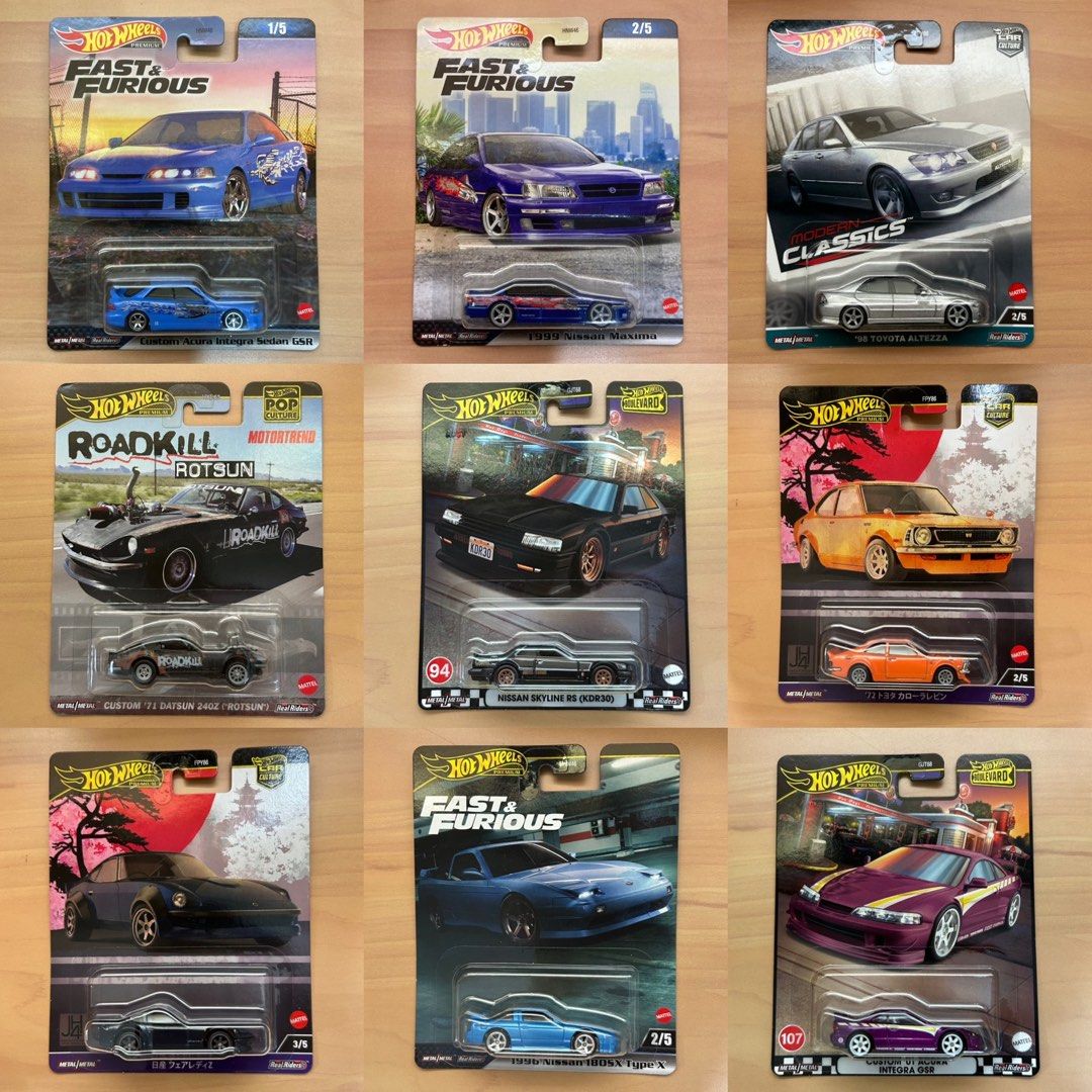 Hot Wheels Premium Cars Fast and Furious Honda Integra Nissan Maxima ...