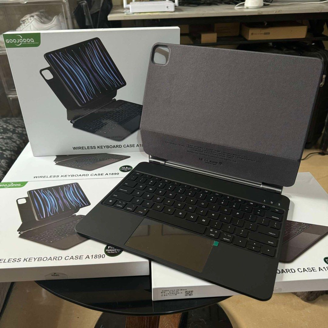 iPad Pro 13 2024 Magic Keyboard Case Magnetic Goojodoq Bluetooth 3rd Version (Category: Cases & Sleeves) located in Quezon City. Submitted by rcstny (Listing ID 1356925081, Image 1). Description: RESTOCKED! iPad Pro 13 2024 Magic Keyboard Case Magnetic Goojodoq Bluetooth 3rd Version ₱4500 - Built-in Trackpad - Magnetic Holder: With a free-floating design - Front and Back Protection - Backlit Keys: on/off (7 colors) - USB-C Rechargeable Keyboard -