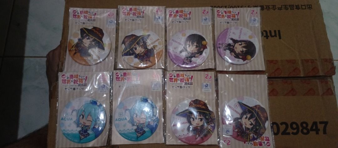 KONOSUBA PINS (Category: Character Goods) located in Quezon City. Submitted by daneiljhon98527 (Listing ID 1356970376, Image 1). Description: 50 each malalake.