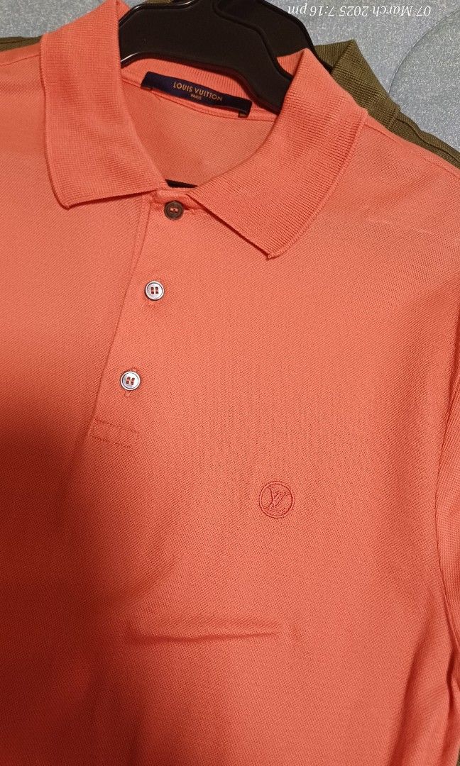 LV POLO SHIRT (Category: Luxury Apparel) located in Pasay City. Submitted by airaonlineshops (Listing ID 1356936238, Image 1). Description: Good condition used 3x only size small 12k.