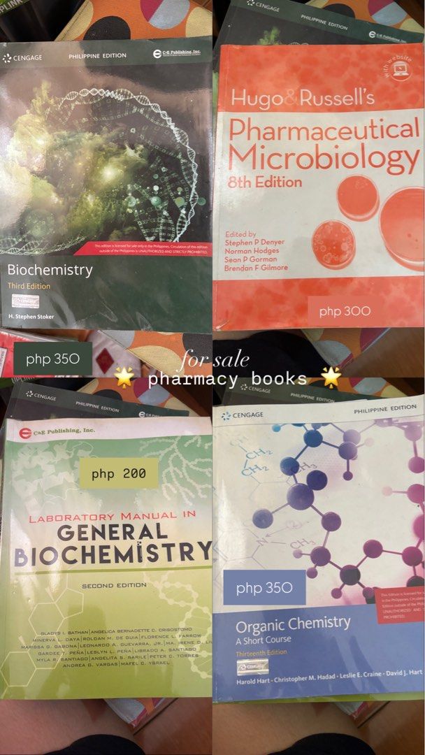 pharmacy books (Category: Textbooks) located in Quezon City. Submitted by _sushininja (Listing ID 1356886930, Image 1). Description: 💌 most of the books are brand new and never been used! 💌 message for inquiries .