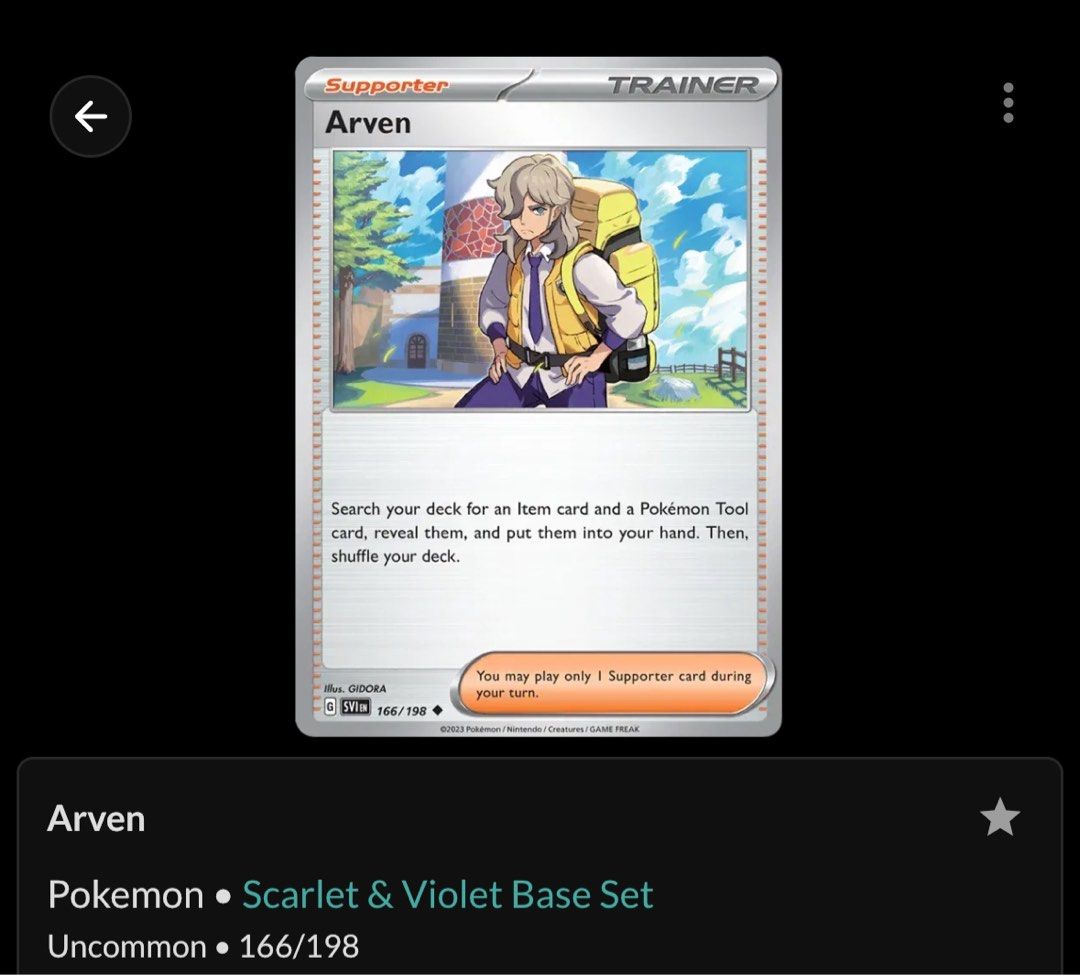 Playable Arven 166 Obsidian Flames Scarlet Violet Pokmon Pokemon, Hobbies  & Toys, Toys & Games on Carousell