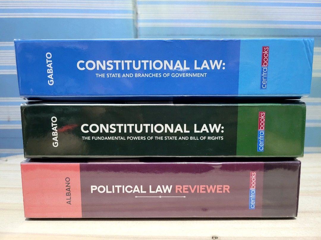 Political Law Books (Category: Textbooks) located in Lapu Lapu. Submitted by macoycollo (Listing ID 1356172867, Image 1). Description: Political Law Books (SOLD) Gabato - Constitutional Law: The State and Branches of Government, 2022 ed. (Consti 1) 1,500 pesos Never been used (SOLD) Gabato - Constitutional Law: The Fundamental Powers of the State and the Bill of Rights, 2022 ed. (Consti 2) 1,500 pesos Never been used Albano - Political Law Review