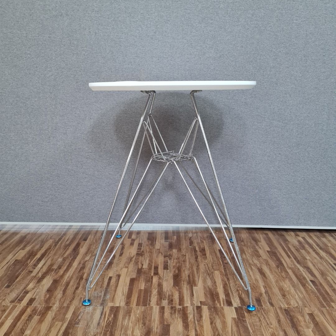 Round Coffee Dining Table w/ slight dent (Category: Tables & Sets) located in Manila. Submitted by beginningofthings (Listing ID 1356880433, Image 3). Description: Overall dimensions: 60cm diameter x 74cm H - Silver metal table leg - With shallow dent on the table top (please check all photos) - Was damaged in storage - 100% new and unused - Will do minor repairs to cover up the dent.