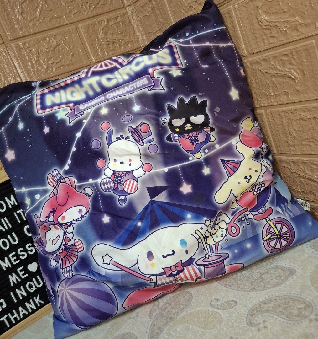 Sanrio Characters Night Circus Cushion Pillow (Category: Plushies & Soft Toys) located in Bulacan. Submitted by kawaii_items_stuffed_toys (Listing ID 1356960649, Image 3). Description: Just message me if you ever want to see more pictures of the item, I'm more than glad to assist you. Brandnew with paper tag From Japan Box Sanrio @2022 Sanrio Characters Night Circus Cushion Pillow Height 17inches/43cm 📌Location: San Jose Del Monte Bulacan, Phili