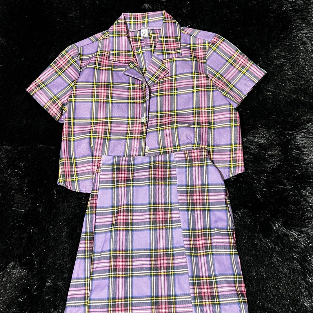 Violet Plaid Coordinate (Category: Sets or Coordinates) located in Manila. Submitted by gvapparel (Listing ID 1356971192, Image 2). Description: 🤍 XS-S Very cute set! Still im very good condition Never worn Skirt is stretchable Fabric of the top is different from the skirt Location: Las Piñas / Espanya, Manila MOP: Gcash MOD: Lalamove only Note: * SF to be covered by buyer * DM if you want additional info about the listing.
