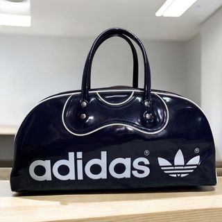 Adidas  Original Vintage Retro Navy & White Glossy 70/80's Sport Holdall Weekend Bag