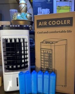 AIR COOLER with 6 Bottles and Swing Air Conditioner Fan with Wheels Portable Aircon