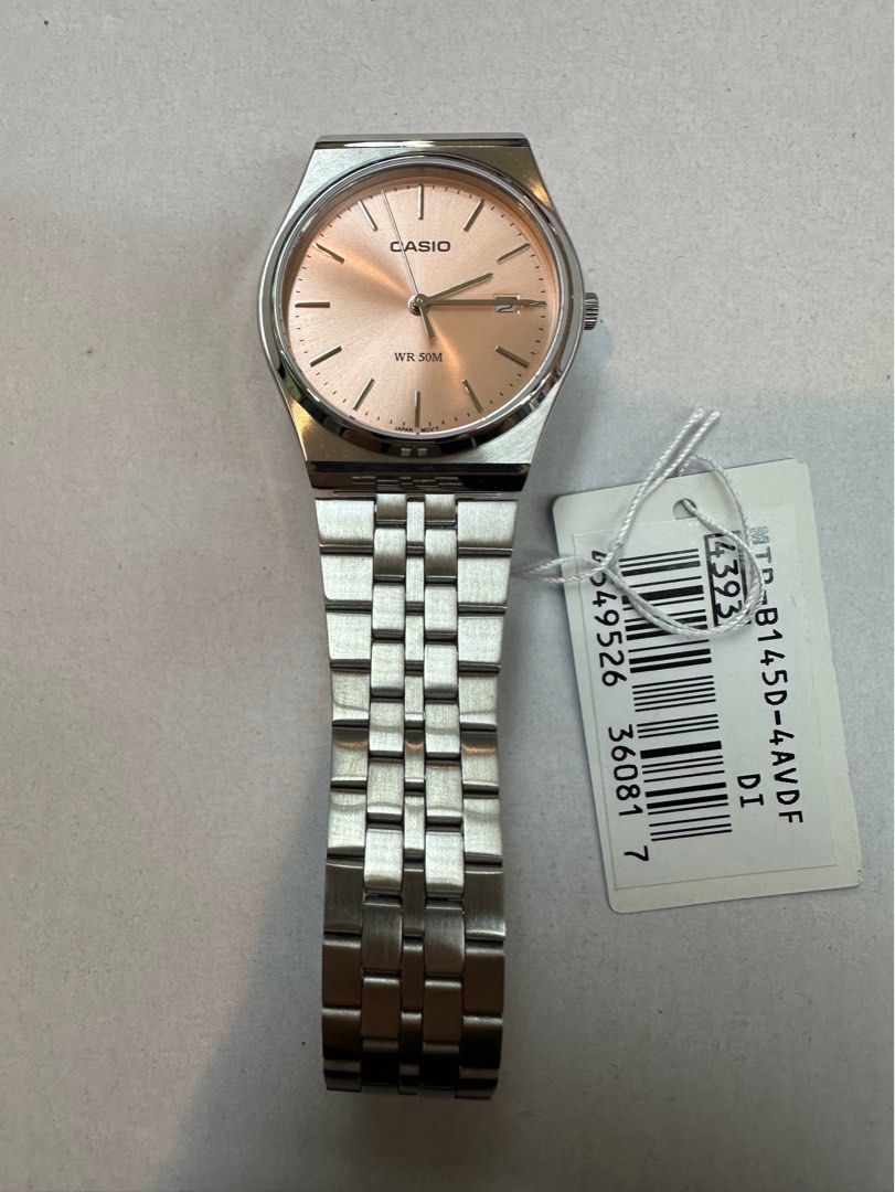 Casio Watch MTP-B145D-4A (Category: Men's Watches) located in Manila. Submitted by seikowatchfactory (Listing ID 1357056444, Image 1). Description: BNIB 10/10 Model: MTP-B145D-4A Price: 2795 pesos Specifications: Size of Case: 40 x 35 x 7.4mm Total Weight: 82g Approx. Battery Life: 3 years on SR621SW Regular Timekeeping 50m Water Resistance Date display Mineral Glass Stainless Steel One-Touch Triple fold clasp Case/Bezel: Two tone Quartz Movement