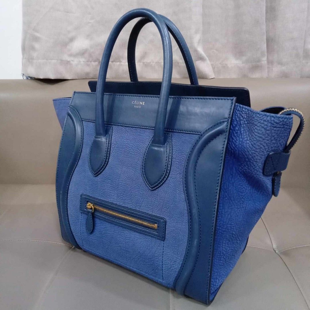 Celine Luggage Tote (Category: Luxury Bags & Wallets) located in Taguig. Submitted by esa.agustin (Listing ID 1357041243, Image 2). Description: Original Celine Luggage blue leather tote. Made in Italy. Measurement: 11 in. x 12 in x 7 in.