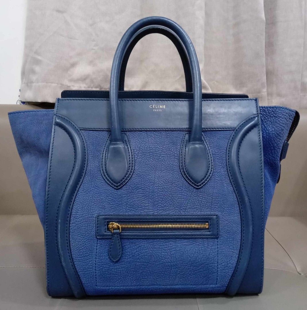 Celine Luggage Tote (Category: Luxury Bags & Wallets) located in Taguig. Submitted by esa.agustin (Listing ID 1357041243, Image 1). Description: Original Celine Luggage blue leather tote. Made in Italy. Measurement: 11 in. x 12 in x 7 in.