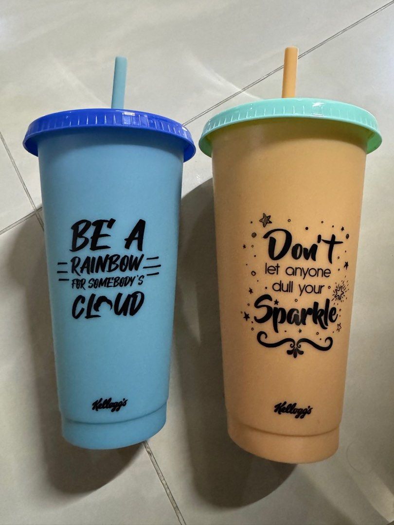 Cups with straw