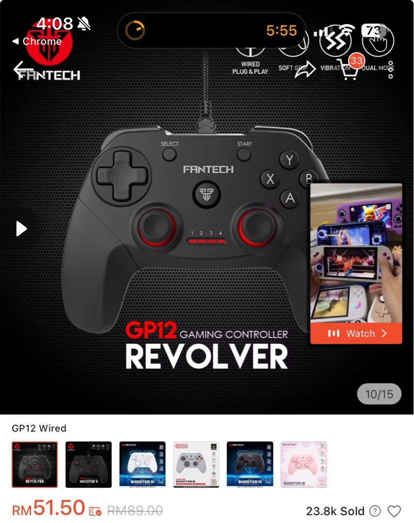 Fantech GP12 Revolver Analog Single Gamepad for PC/PS3/Android device ...