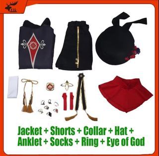 Full set + Wig Hu Tao Cosplay (Complete set w/ Rings)