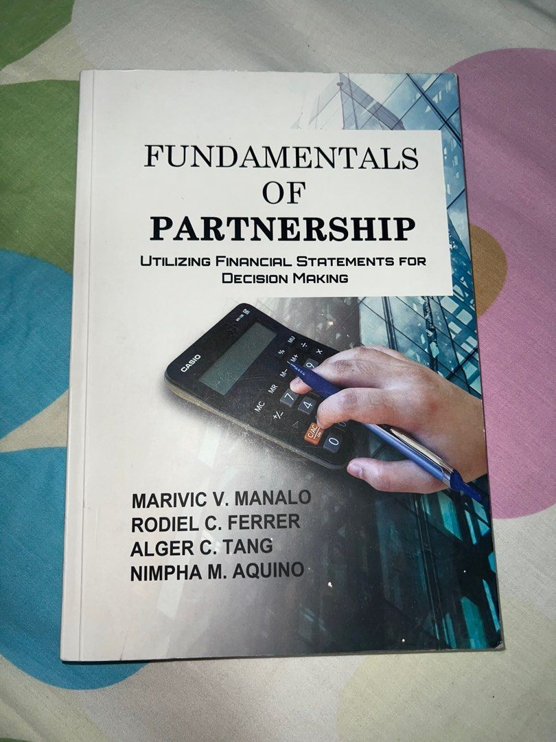 Fundamentals of Partnership (Category: Textbooks) located in Paranaque City. Submitted by luvbyelyely (Listing ID 1357150042, Image 1). Description: Declutterring my old university stuff! Fundamentals of Partnership book - some pages have highlights (pls check photos) - used in ACCCOB2 in DLSU - pages are still white (no yellowing) - last used may - july 2023 Shipping: lalamove/ meetup in DLSU MOP: cash / gcash .