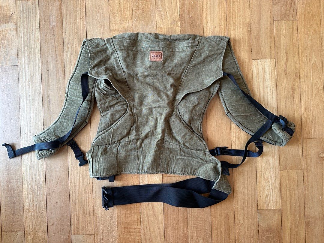 Happy Baby Carrier Revolution in Olive with Black Straps with free