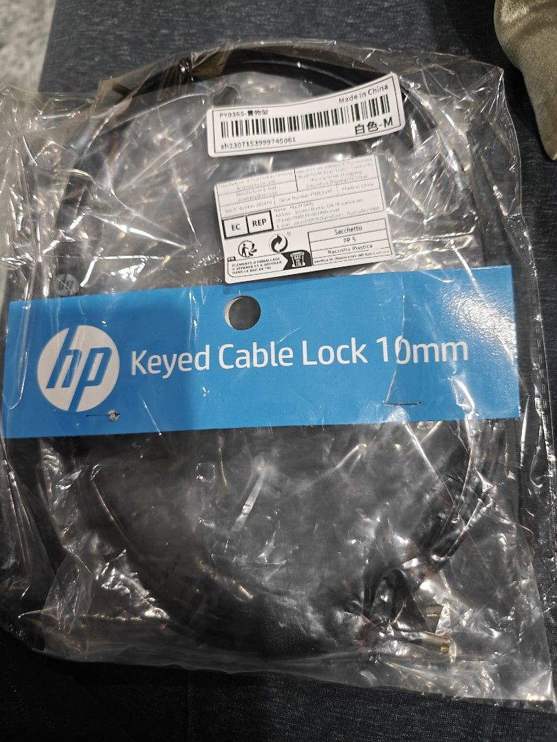 HP Keyed Cable Laptop Lock (Category: Cables & Adaptors) located in Pasig City. Submitted by phonefanatic (Listing ID 1357101100, Image 1). Description: Brand New Opened but Never used Not Compatible with my HP Laptop Notebook.