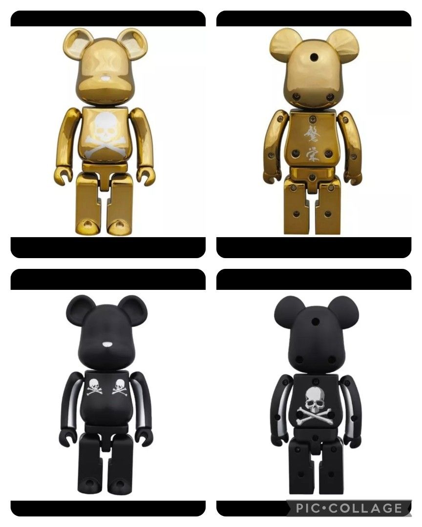 Medicom Toy x Bandai Chogokin - Bearbrick 200% set of 5 (Mastermind Japan Black & Gold, Gold A Bathing Ape Bape Shark, Gold My First Be@rbrick Baby, Gold Centurion Project 1/6) (Category: Designer & Blind Box Toys) located in Singapore. Submitted by rimgaard (Listing ID 1357073633, Image 3). Description: Prefer to sell as a set. Self collect in the west or add token amount for courier delivery, thanks.