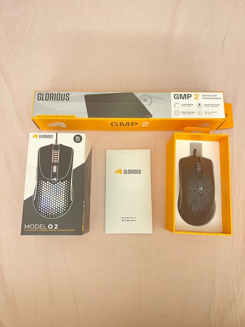 original glorious model O 2 with glorious mouse pad gaming bundle (Category: Mouse & Mousepads) located in Quezon City. Submitted by ilovemunchies (Listing ID 1357119531, Image 1). Description: original gaming mouse glorious model O 2 with GMP glorious mousepad size xl, 14 x 18 -never used dm for more pics or details!.