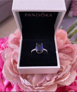 PANDORA BLUE HALO RING ( ALL SIZES)