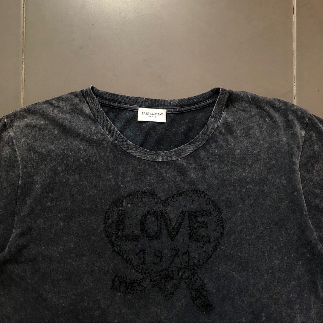 SAINT LAURENT SHIRT (Category: Luxury Apparel) located in Cebu City. Submitted by GOODOLDDAYS_ (Listing ID 1357017579, Image 2). Description: SAINT LAURENT SHIRT ACID WASHED DISTRESSED SIZE SMALL (UNISEX) WIDTH 18.5 INCHES LENGTH 24 INCHES.